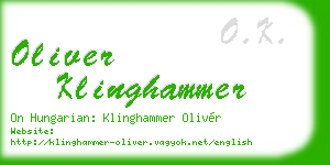 oliver klinghammer business card